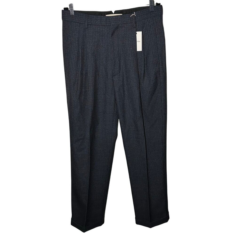 NEW MARNI Men's Navy Blue Plaid Checked 100% Virgin Wool Trousers Size 52 US XL